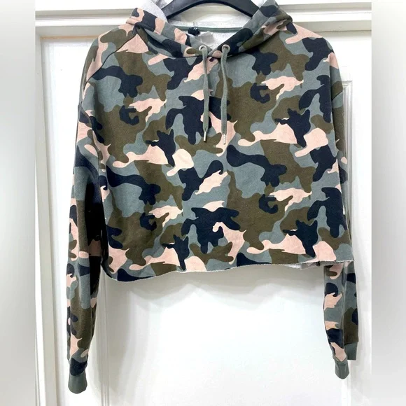 Camo Clothing Camo Cropped Hoodie H&m Cropped Camo Hoodie By